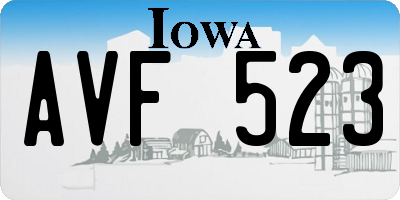 IA license plate AVF523