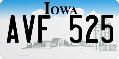 IA license plate AVF525