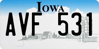 IA license plate AVF531