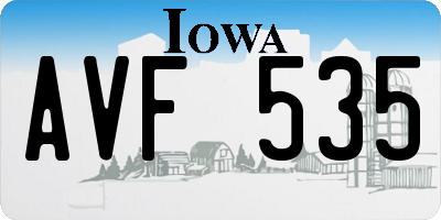 IA license plate AVF535