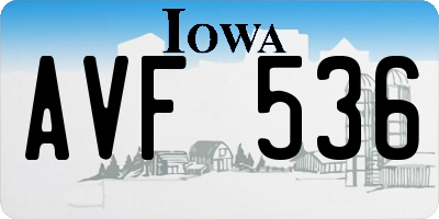 IA license plate AVF536