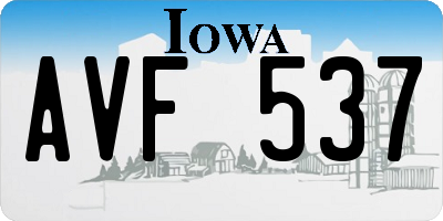 IA license plate AVF537