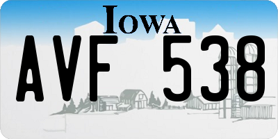 IA license plate AVF538