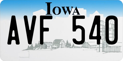 IA license plate AVF540