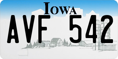 IA license plate AVF542