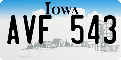 IA license plate AVF543