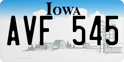 IA license plate AVF545