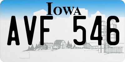 IA license plate AVF546