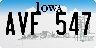 IA license plate AVF547