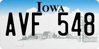IA license plate AVF548