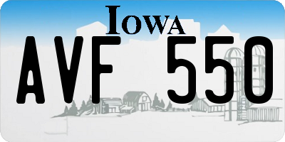IA license plate AVF550