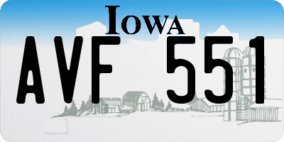 IA license plate AVF551