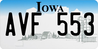IA license plate AVF553