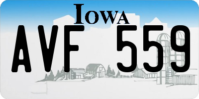 IA license plate AVF559