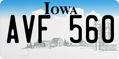 IA license plate AVF560