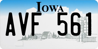 IA license plate AVF561