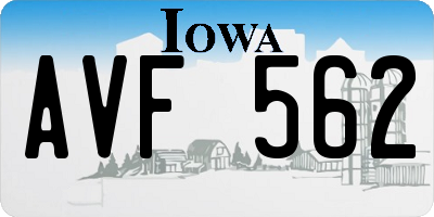 IA license plate AVF562