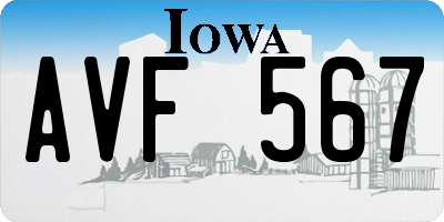 IA license plate AVF567