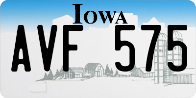 IA license plate AVF575
