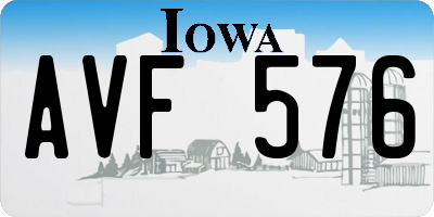 IA license plate AVF576
