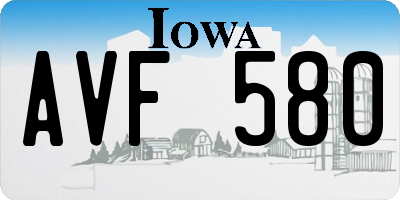 IA license plate AVF580