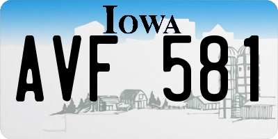 IA license plate AVF581