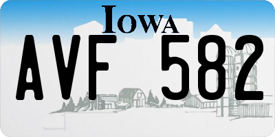 IA license plate AVF582