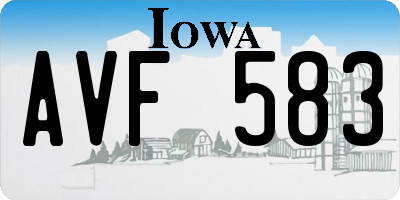 IA license plate AVF583