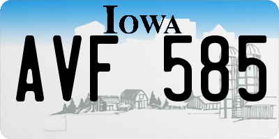 IA license plate AVF585