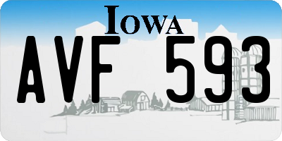 IA license plate AVF593