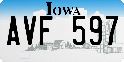 IA license plate AVF597