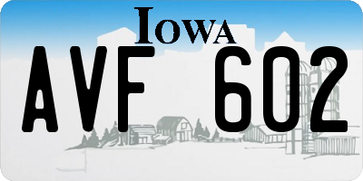 IA license plate AVF602