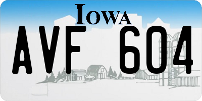 IA license plate AVF604