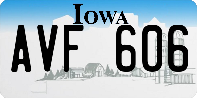 IA license plate AVF606