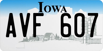IA license plate AVF607