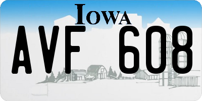 IA license plate AVF608