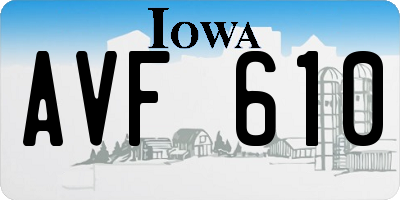 IA license plate AVF610