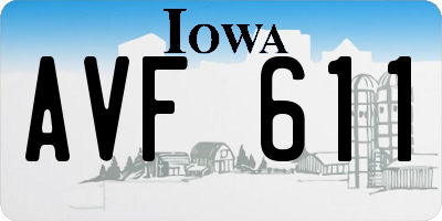 IA license plate AVF611
