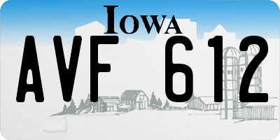 IA license plate AVF612
