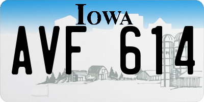 IA license plate AVF614