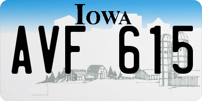 IA license plate AVF615