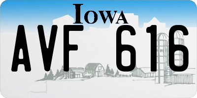 IA license plate AVF616