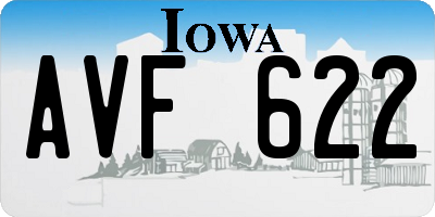 IA license plate AVF622