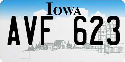 IA license plate AVF623