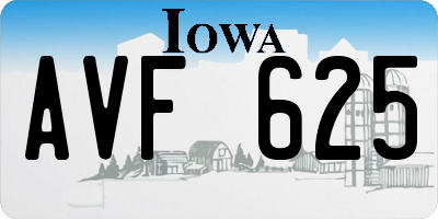 IA license plate AVF625