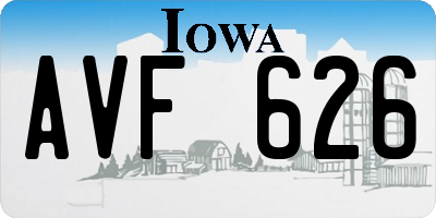 IA license plate AVF626