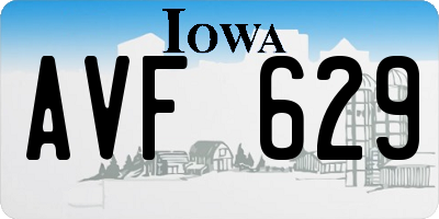 IA license plate AVF629