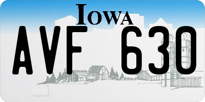 IA license plate AVF630