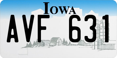 IA license plate AVF631