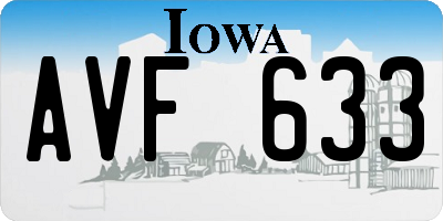 IA license plate AVF633